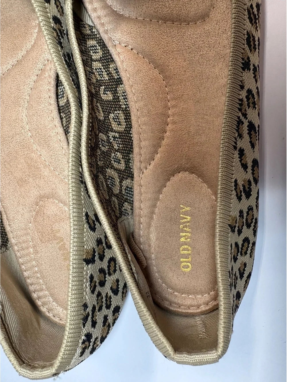Old Navy Women’s Leopard Print Knit Ballet Flats Size 11 Tan Black